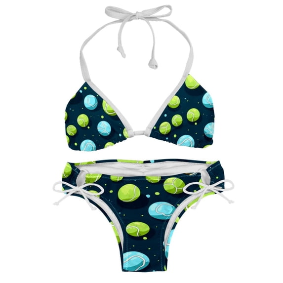 Tennis Swimsuit Bikini Set with Detachable Sponge and Adjustable Strap, Two-Pack for Swimming Pool and Beach Parties