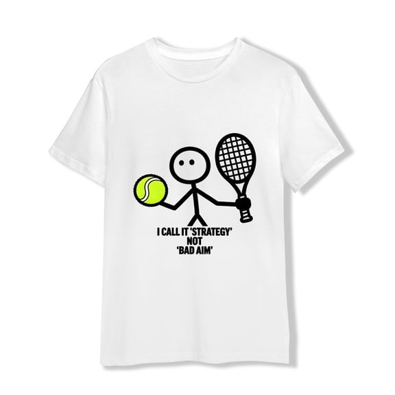 Tennis T-shirt White Tennis Novelty Shirt Funny Players T-Shirt for Men Women Boys Girls Interesting Text Tennis Tees