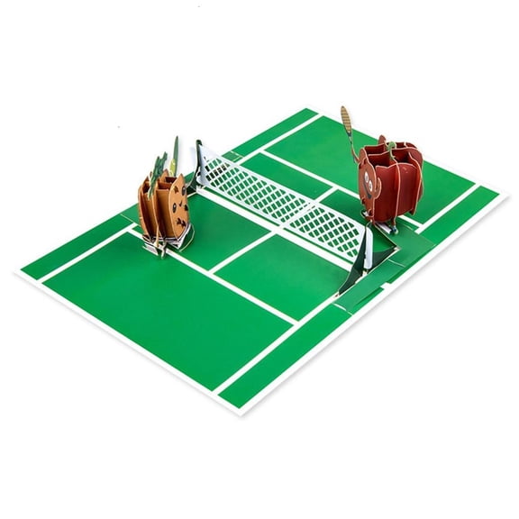 Tennis Theme 3D Popup Birthday Card Handmade Greeting Card with Envelope Unique Gift forDa-Grandad Husband Men