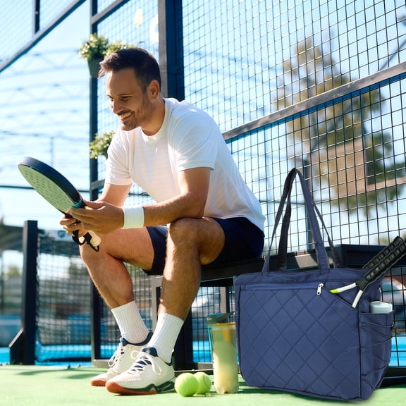 Tennis Tote Bag for Men and Women Practical Pickleball Tote Bag with Shoe Compartment and Waterproof Pockets Ideal for Tennis and Pickleball