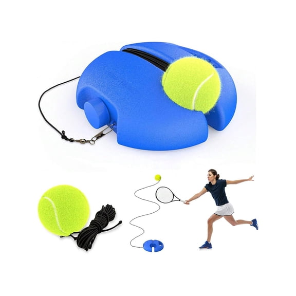 Tennis Trainer Rebound Ball Set, Portable Solo Tennis Practice Equipment with Base, Elastic String Ball, for Beginners, Kids, Adults, Outdoor Training