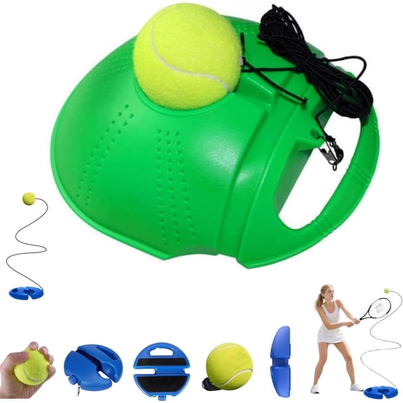 Tennis Trainer Rebound Ball Set, Solo Tennis Practice Rebounder with Fillable Base, Portable Tennis Training Equipment for Backyard Court Garage, Perfect Self Training Tool for Beginners Adults