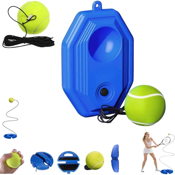 Tennis Trainer Rebound Ball Set, Solo Tennis Practice Rebounder with Fillable Base, Portable Tennis Training Equipment for Backyard Court Garage, Perfect Self Training Tool for Beginners Adults