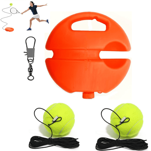 Tennis Trainer Rebound Ball with String, Portable Solo Practice Rebounder Kit with Base Anti-Swivel Hook, Training Equipment for Beginners to Improve Hand-Eye Coordination(wwx)