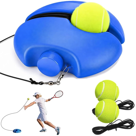 Tennis Trainer Rebound Ball with 3 String Balls, Portable Tennis Training Equipment for Beginners Sport Exercise, Tennis Rebounder Kit