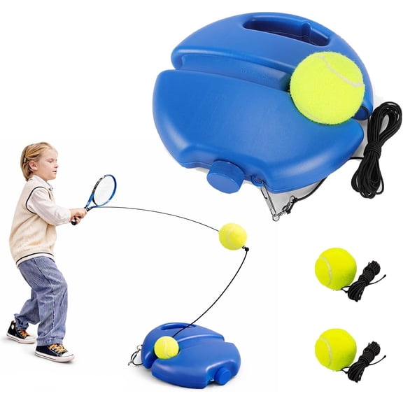 Tennis Trainer Rebound Ball with 3 String Balls,Solo Tennis Trainer,Tennis Trainer Rebound Ball with String,Suitable for Beginners Sport Exercise