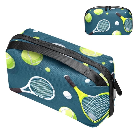 Tennis Travel Organizer Cable Wire Cord and Cable Charger Bag Waterproof Oxford Cloth Electronic Accessories Storage Case 5.9x9.44x3.14 in