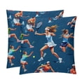 thumbnail image 1 of Tennis Velvet Decorative Throw Pillow Covers Set of 2 with Unique Patterns - Available in 16x16, 18x18, and 20x20 Inches for Various Occasions - Pillow Inserts Included, 1 of 6