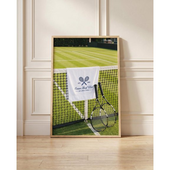 Tennis Vintage Club Print Grass Court Wall Art Aesthetic Country Club Decor Retro Sports Preppy, Unframed Poster