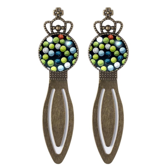 Tennis Vintage Copper Crown-Shaped Bookmarks: Stainless Steel Reading Accessories for Book Lovers