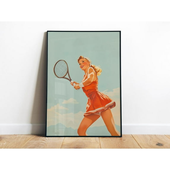Tennis Wall Art Women Sports Art Tennis Girl Print Sporty Wall Art Gym Wall Decor Female Gym Art Print Tennis Court Poster Wall Art, Modern Wall Decor, 24x36 UNFRAMED