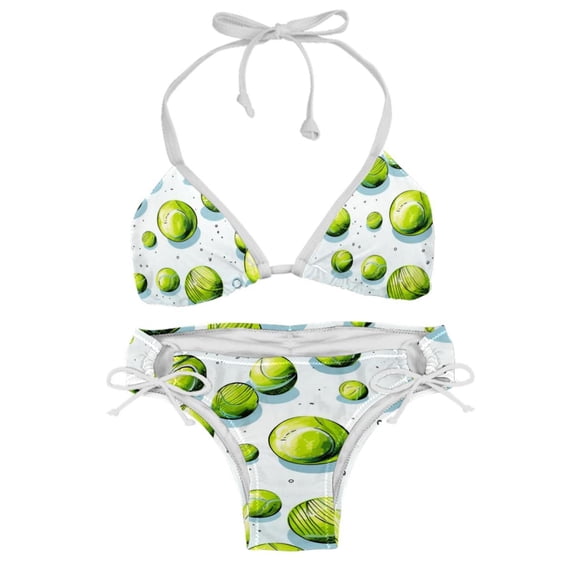 Tennis Women's Bikini Set with Detachable Sponge and Adjustable Strap - Two-Pack | Ideal for Swimming and Beach Scenes
