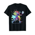 thumbnail image 1 of Tennis player Paint splash Tennis racket T-Shirt, 1 of 5