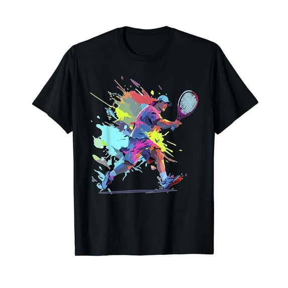Tennis player Paint splash Tennis racket T-Shirt
