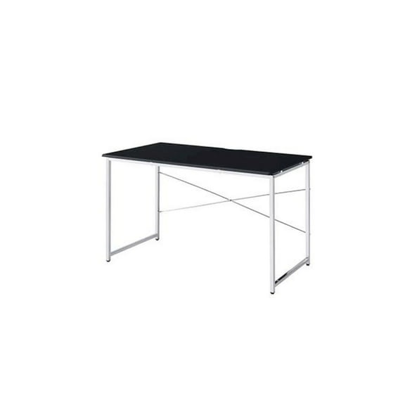 Tennos Vanity Desk in Black & Chrome Finish