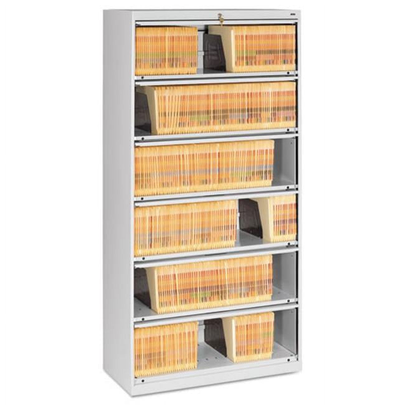 Tennsco 6-Drawer Light Gray Legal/Letter Lateral Lockable Filing Cabinet