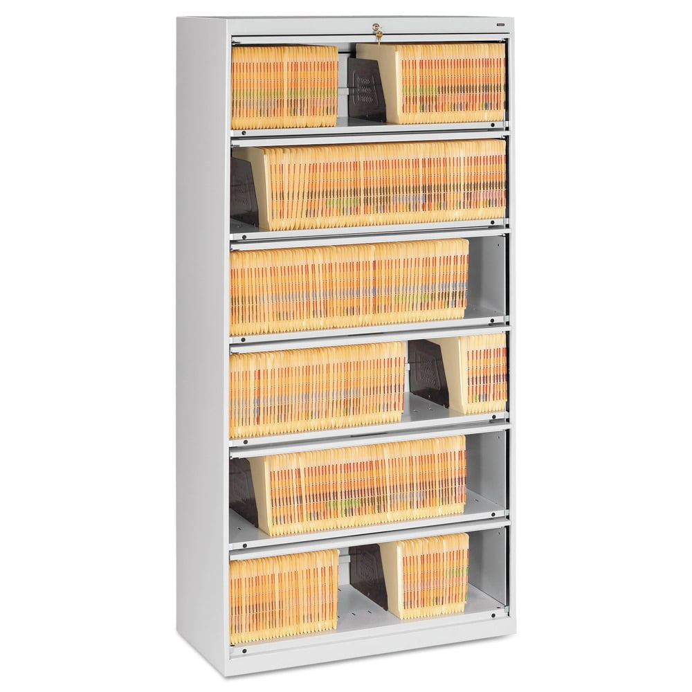 Tennsco 6-Drawer Light Gray Legal/Letter Lateral Lockable Filing Cabinet