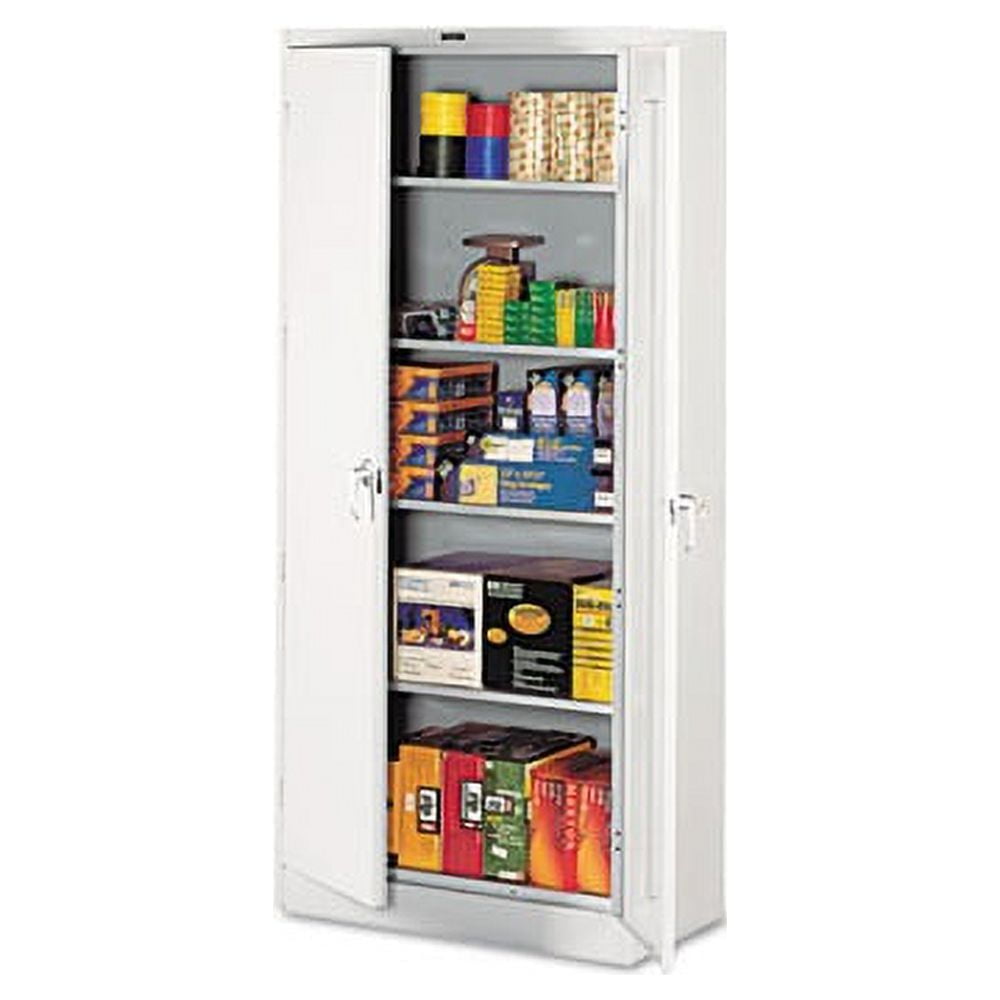 Light Gray Lockable Steel Office Cabinet with Adjustable Shelving