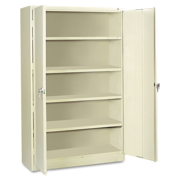 Tennsco Jumbo Steel Storage Cabinet, 5 Shelves, 78"H x 48"W x 24"D, Putty