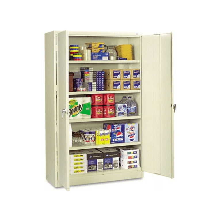 Assembled Jumbo Steel Storage Cabinet, 48w x 24d x 78h, Putty Assembled Jumbo Steel Storage Cabinet, 48w x 24d x 78h, Putty