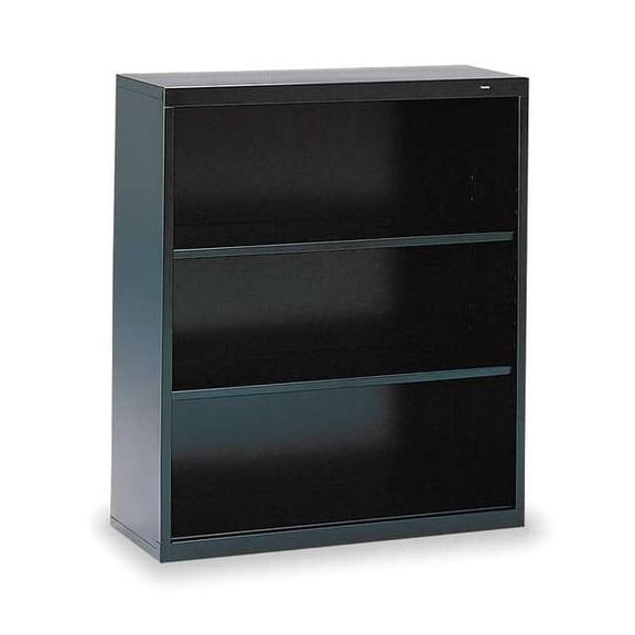 Tennsco 3-Shelf Stationary Bookcase, 40"x34-1/2" Black B-42BK