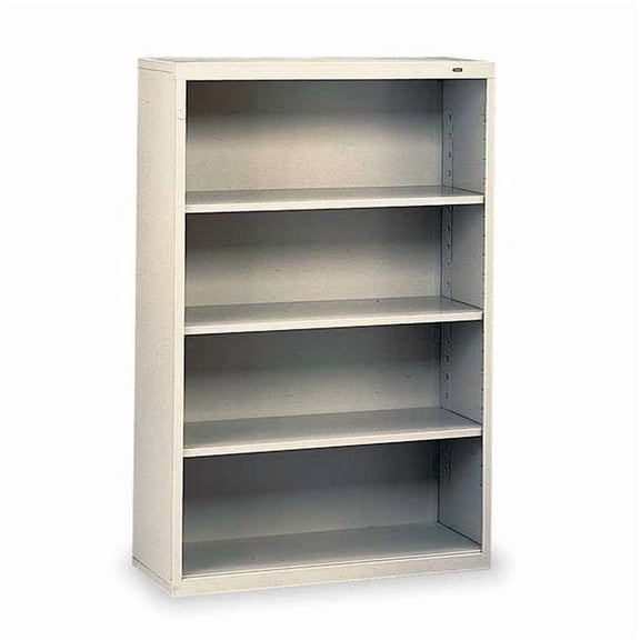 Tennsco 4-Shelf Stationary Bookcase, 52"x34-1/2" Light Gray B-53LG