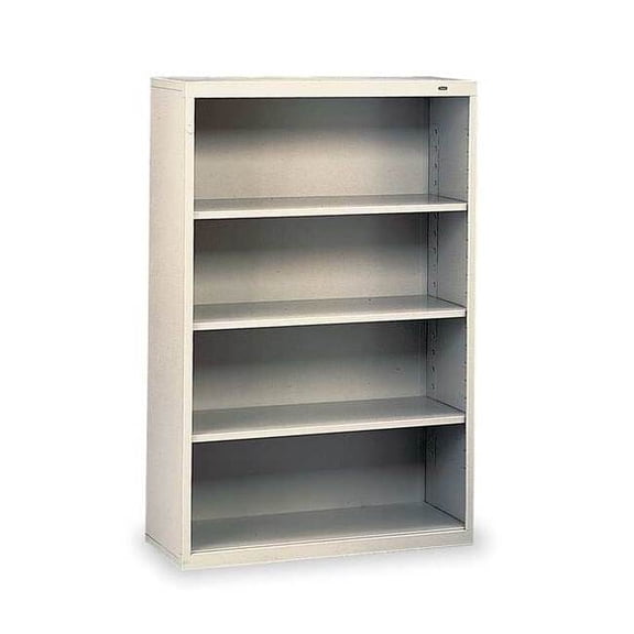 Tennsco 4-Shelf Stationary Bookcase, 52"x34-1/2" Light Gray B-53LG