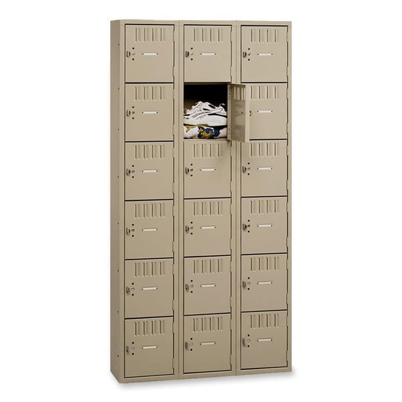 Tennsco Box Compartments, Triple Stack, 36"W x 18"D x 72"H