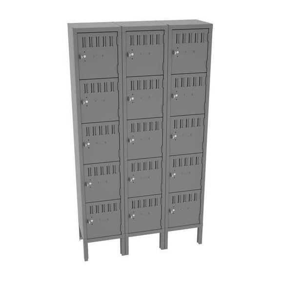 Tennsco Bx Lckr,5x3Lckr,Gray,66"x36"x12",Assm BS5-121212-3MG