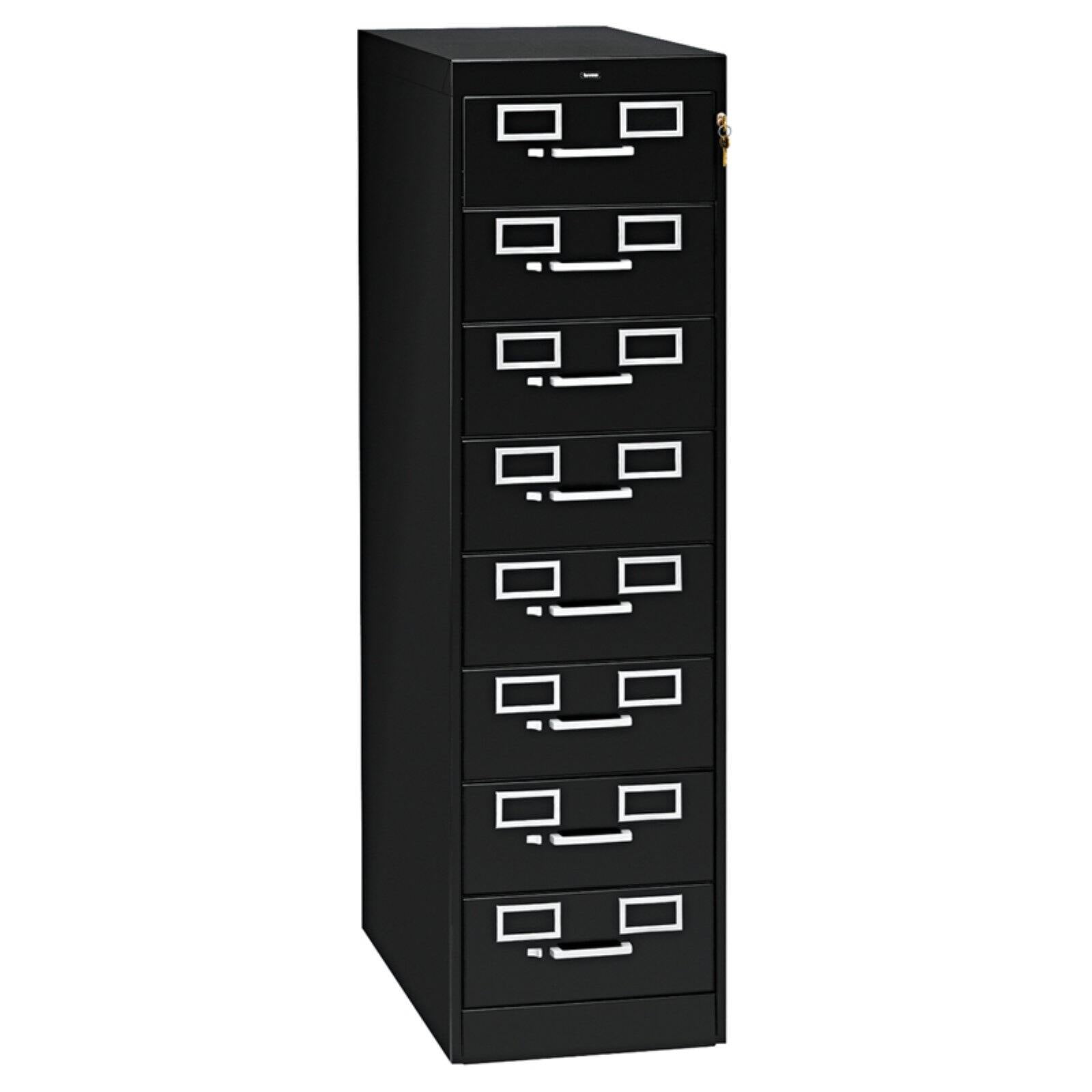 Tennsco Card 15"D Vertical 8-Drawer File Cabinet With Lock, Metal ...