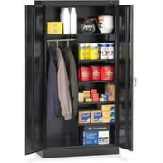 Tennsco Combination Wardrobe/Storage Cabinet 36" x 18" x 72" - 2 x Doors - Locking Mechanism, Welded, Heavy Duty, Reinforced - Black - Recycled
