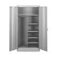 thumbnail image 1 of Tennsco Combination Wardrobe/Storage Cabinet 36" x 18" x 72" - 2 x Standard Door(s) - Locking System, Locking Door, Raised Base, Welded, Hanging Bar, Adjustable Shelf, Durable, Heavy Duty - Light Gray, 1 of 2