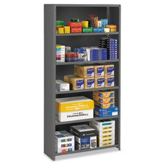 Tennsco ESPC61236MGY Closed Commercial Steel Shelving, Six-Shelf, 36w x 12d x 75h, Medium Gray