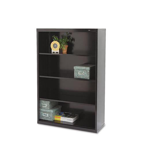 Tennsco Sturdy Black Steel 4-Shelf Adjustable Bookcase