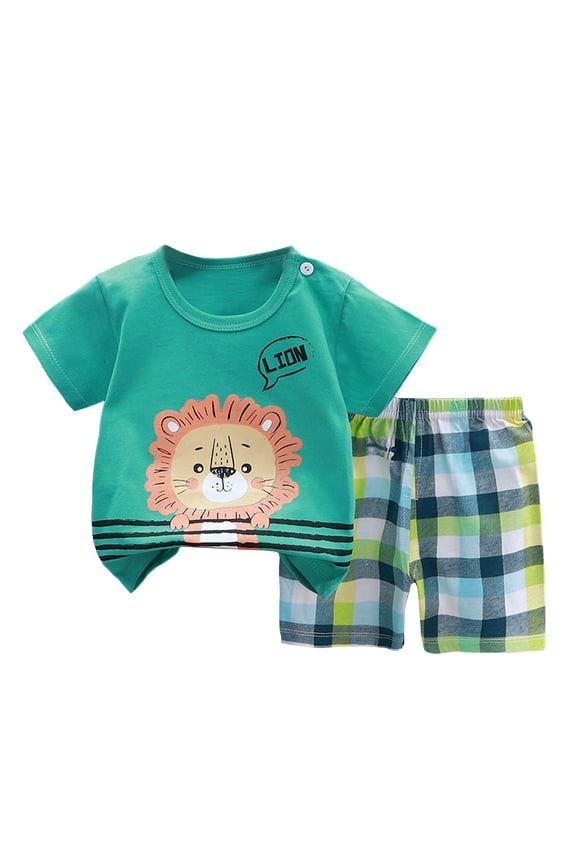 Baby Boy Summer Clothes Infant Toddler Outfi Toddler Baby Boy Clothes for Boys Cute Summer Short Sleeve T Shirt Tops Shorts Clothes Sets Baby Boy Outfits Boys Fashion for 2-3 Years,Green