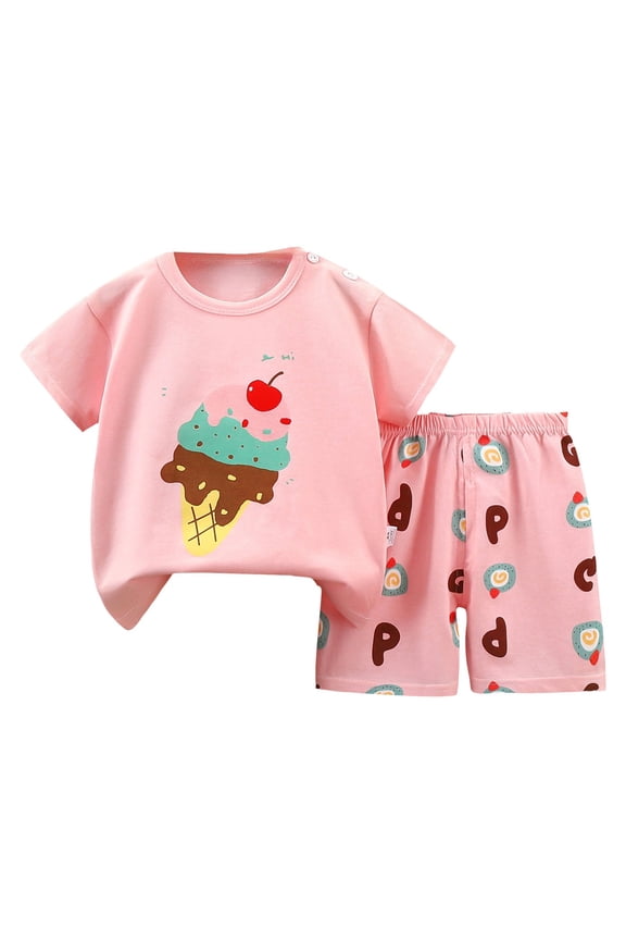 Toddler Baby Boys Clothes Summer Outfits Children's Short Sleeved Suits Boys' Clothes Girls' T Shirts Baby Summer Clothes Boys Fashion for 9-18 Months,Light Pink