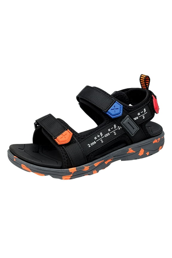 Toddler Sandals Boys Summer Shoes Boys Double Adjustable Strap Lightweight Sandals(Toddler/Little Kid/Big Kid) Size for 5.5,Black