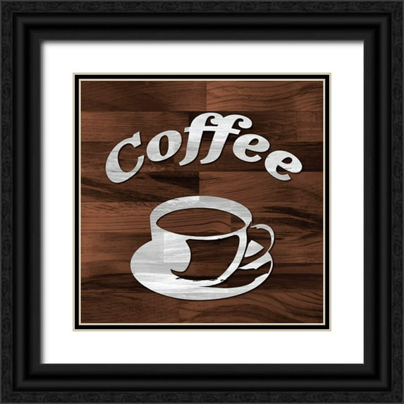 Tenoever, William 12x12 Black Ornate Wood Framed with Double Matting Museum Art Print Titled - Coffee Woodblock
