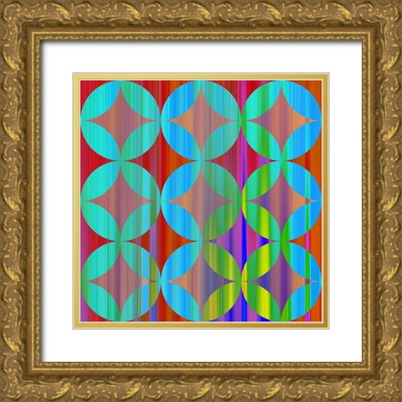 Tenoever, William 15x15 Gold Ornate Wood Framed with Double Matting Museum Art Print Titled - Circle and Stars