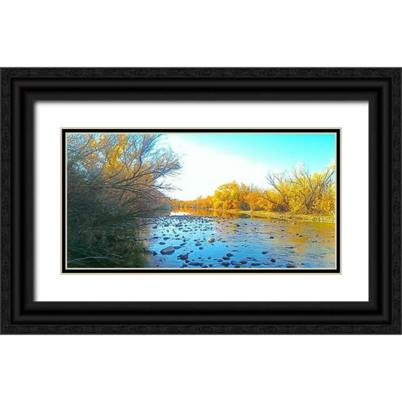 Tenoever, William 18x11 Black Ornate Wood Framed with Double Matting Museum Art Print Titled - Salt RIver in Fall II: WaterColorEffect