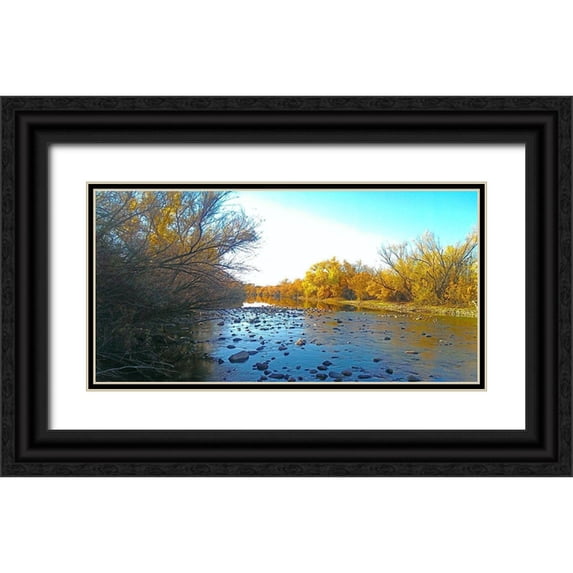 Tenoever, William 18x11 Black Ornate Wood Framed with Double Matting Museum Art Print Titled - Salt RIver in Fall II