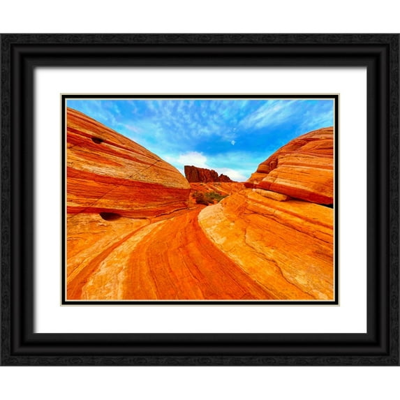 Tenoever, William 18x15 Black Ornate Wood Framed with Double Matting Museum Art Print Titled - ValleyOfFire:Gibraltar