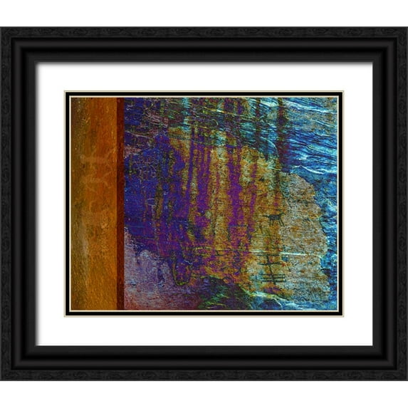 Tenoever, William 24x20 Black Ornate Wood Framed with Double Matting Museum Art Print Titled - ColorMoods:Petroglyphs