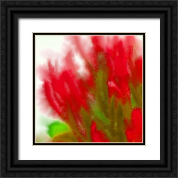 Tenoever, William 26x26 Black Ornate Wood Framed with Double Matting Museum Art Print Titled - Flora in Red 1