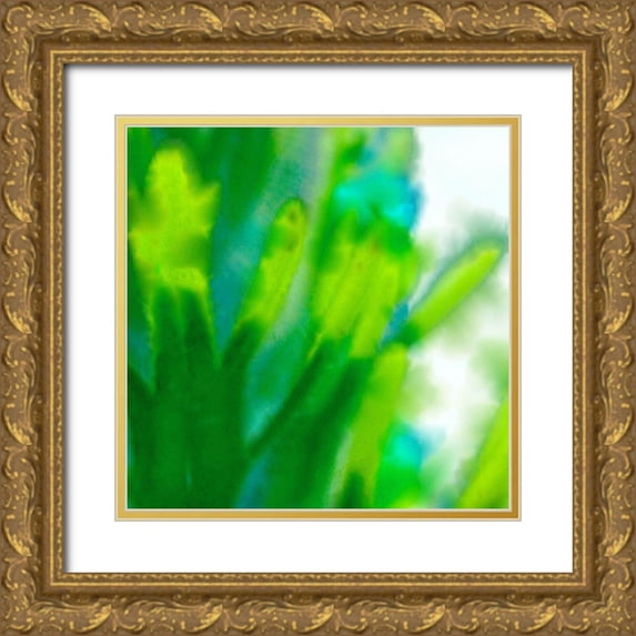 Tenoever, William 26x26 Gold Ornate Wood Framed with Double Matting Museum Art Print Titled - Green Flora 4