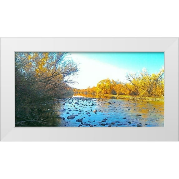 Tenoever, William 32x18 White Modern Wood Framed Museum Art Print Titled - Salt RIver in Fall II: WaterColorEffect