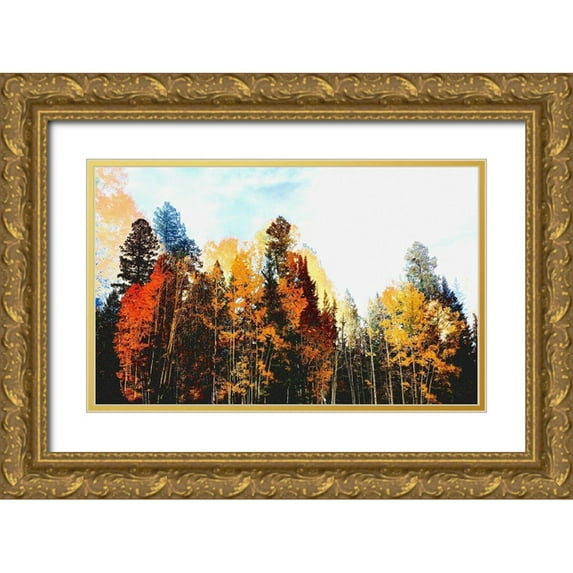 Tenoever, William 32x21 Gold Ornate Wood Framed with Double Matting Museum Art Print Titled - Fall Colors I-Color Blast