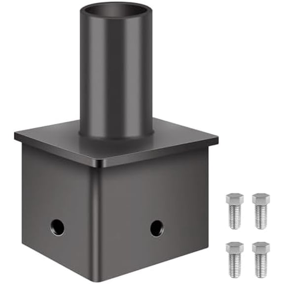 Tenon Slip Fitter Adapter for 5 inch Square Pole, 2-3/8 inch Heavy Duty Vertical Mounting Bracket Arm, Dark Bronze Mounting Bracket for Outdoor Street Area Light, Parking Lot Light