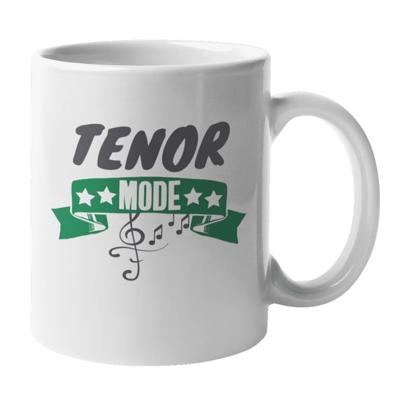 Tenor Mode, Treble Clef Music Note Coffee & Tea Mug for Choir Singer (11oz)