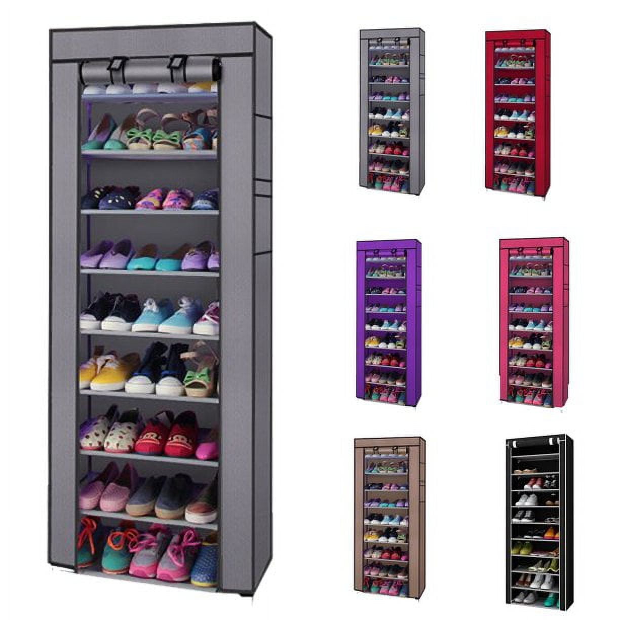  OROXCO Shoe Organizer Shoe Storage 10 Tiers Simple Shoe Rack  Shoe Cabinets DIY Assembled Shoerack Dustproof Non-Woven Shoe Storage  Holder Shoe Organizer Shelf Rack (Color : Coffee) : Home & Kitchen